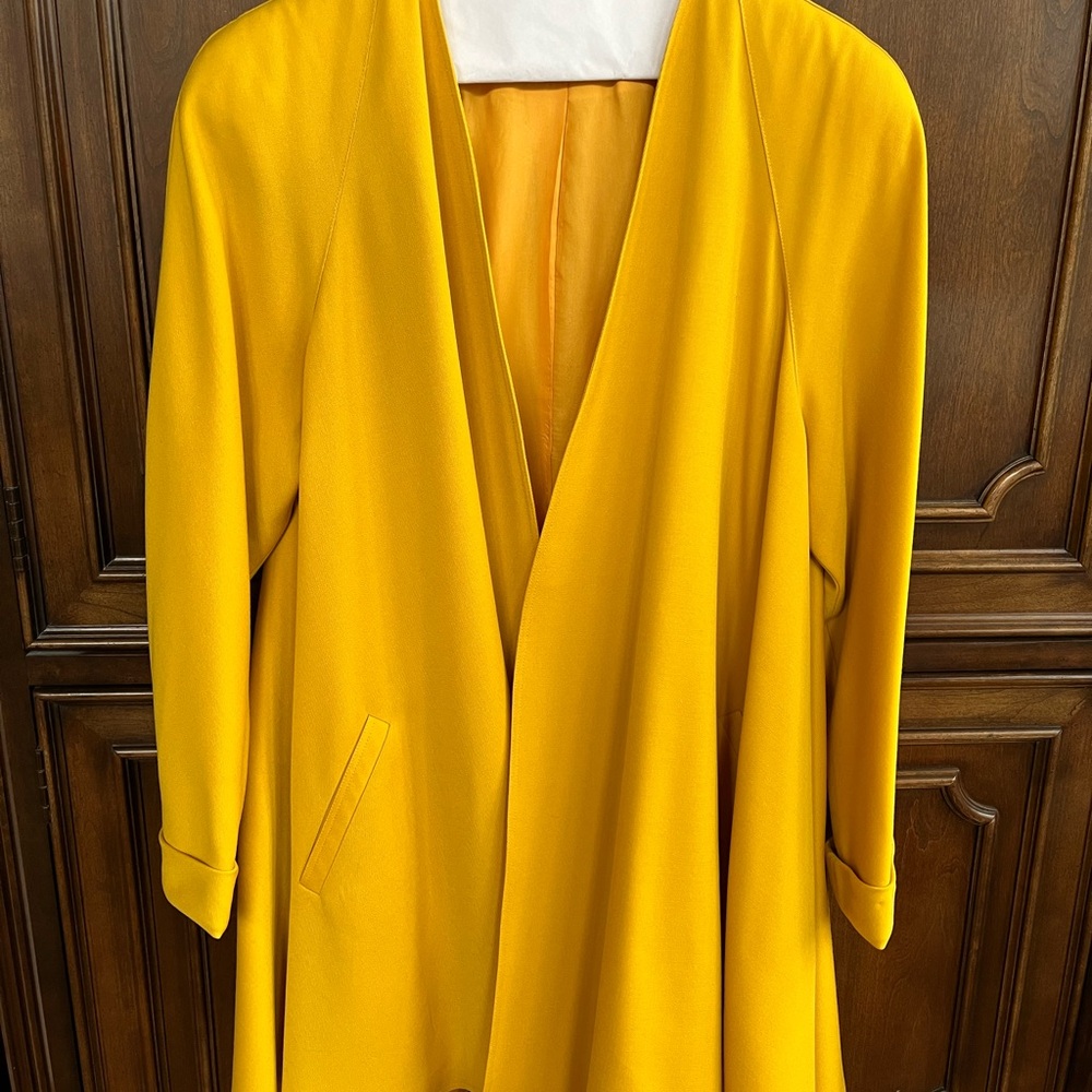 Elegant Yellow Women's Swing Coat